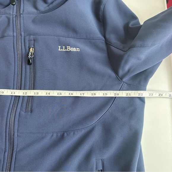 L. L. Bean Pathfinder Softshell Windproof Jacket Navy Blue Fleece Lined Full Zip - Picture 4 of 6